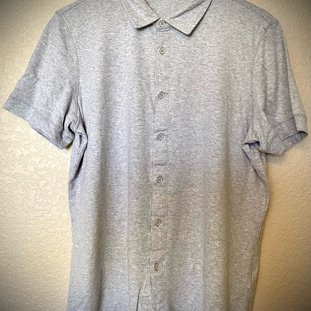 Men’s Raffi L Grey button down polo